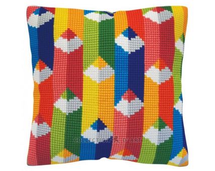 Collection D'Art Cross stitch cushion - Colour pencils 