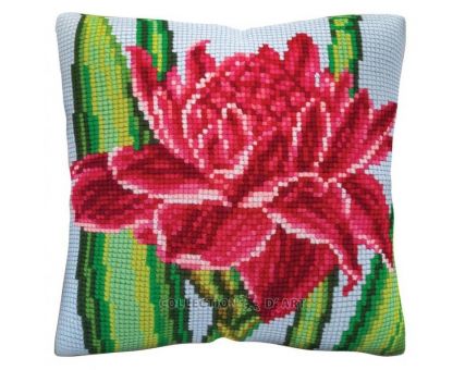 Collection D'Art Cross stitch cushion - Lotus 
