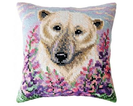 Collection D'Art Cross stitch cushion - Polar bear 