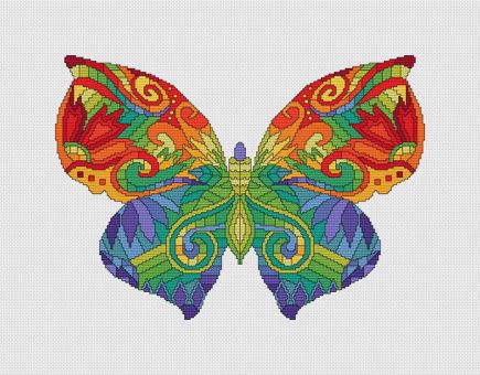 Artmishka Cross Stitch - Colorful Butterfly 