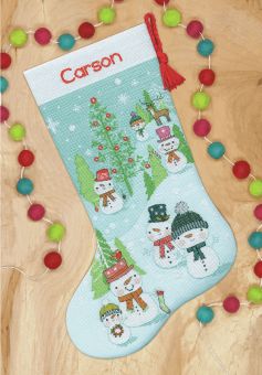 Super SALE Dimensions Crafts - Weihnachtsstiefel Snowman Family Stocking 