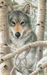 Dimensions Stamped Cross Stitch - Wintry Wolf 