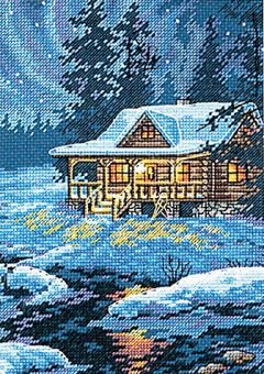 Dimensions Gold Petites - Moonlit Cabin - without frame