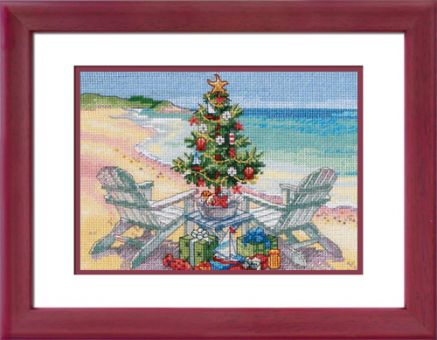Dimensions Gold Petites - Christmas On The Beach - mit Rahmen rot