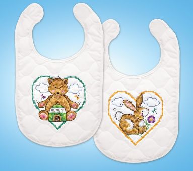 Design Works Crafts Tobin Baby - Animal Hearts Bibs ( 2 Stück) 
