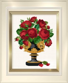 Ellen Maurer-Stroh  -  Roses in black gold cup 