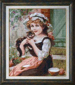 Expressions - Girl with kitten 