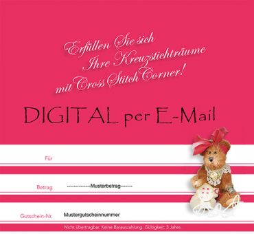 Digitaler (portofreier) Geschenkgutschein via E-Mail von Cross Stitch Corner 