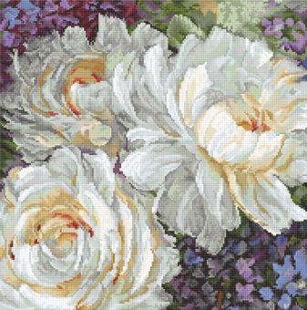 Letistitch by Luca-S - CROSS STITCH KIT KIT - WHITE ROSES 