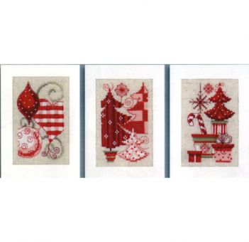 Vervaco - Grußkarten Weihnachtlich in Rot 