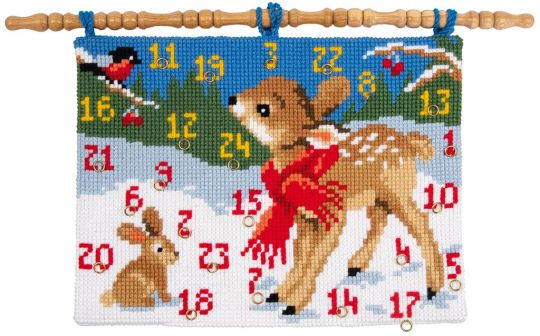 Vervaco - CROSS STITCH WALL HANGING KIT BAMBI WITH BIRD 