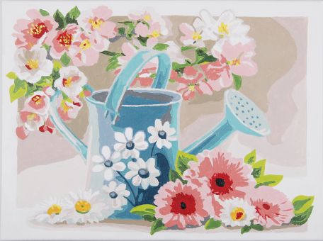 Paint by Numbers kit by Vervaco - WATERING CAN WITH FLOWERS 
