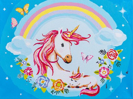 Paint by Numbers kit by Vervaco - Mother and baby unicorn 