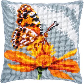 Vervaco - CROSS STITCH CUSHION KIT BUTTERFLY 
