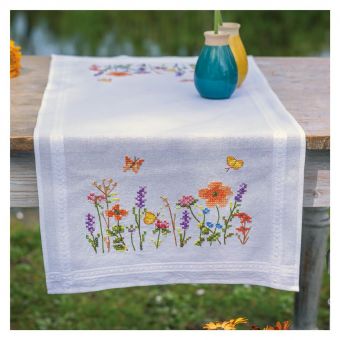 Vervaco - TABLERUNNER KIT LAVENDER AND FIELD FLOWERS 