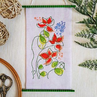 Artmishka Cross Stitch - Red flowers 