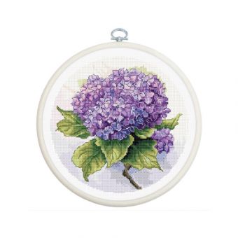Luca-S - CROSS STITCH KIT WITH HOOP INCLUDED HYDRANGEA 