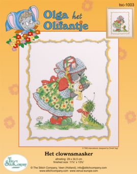 THE STITCH COMPANY Olga het Olifantje - HET CLOWNSMASKE 