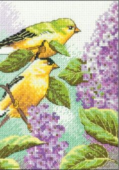 Dimensions - Goldfinch and Lilacs without frame