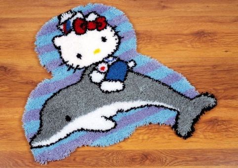 Vervaco Knüpfpackung - Formteppich Hello Kitty auf Delfin 