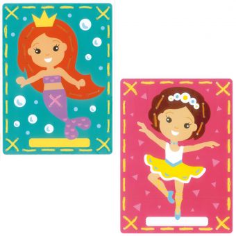 Vervaco - Stickkarten Meerjungfrau & Ballerina 2er Set 