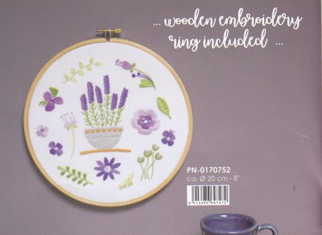 Vervaco - Stickpackung mit Stickrahmen Lavendel 