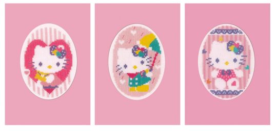 Vervaco - Grußkarten Hello Kitty 3er Set 