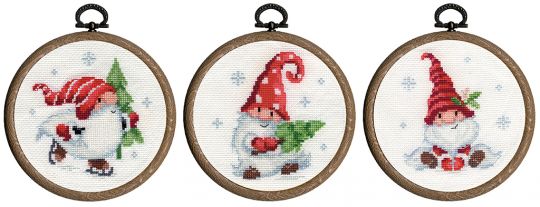 Vervaco - Miniature kit Christmas gnomes 3er Set 