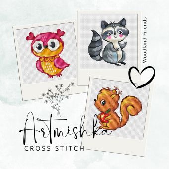 Artmishka Cross Stitch - Woodland Friends 3 Vorlagen 