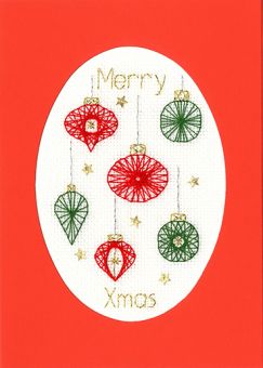 Bothy Threads - Weihnachtliche Grußkarte – Christmas Baubles 