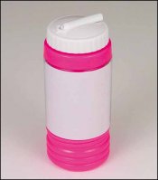Travel Mugs. Blue Sport Bottle in pink 